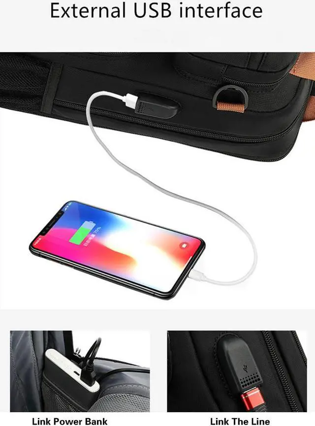 Alt view image 7 of 7 - Travel Laptop Backpack Anti Theft Backpacks with USB Charging Port, Travel Backpacks Business Work Bag 15.6 Inch College Computer Bag for Men Women, Grey