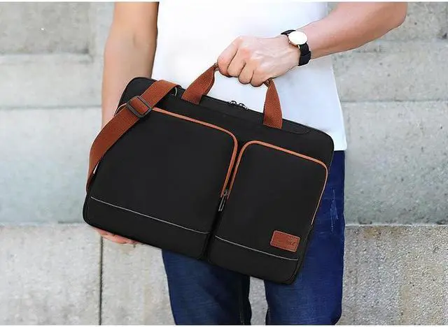 Alt view image 6 of 7 - Laptop Sleeve Shoulder Bag Case 15.6 Inch Computer Carrying Briefcase Compatible withMacBook Pro 15.4, New MacBook Pro 16 M1 Pro/Max, 15-15.6 Inch Microsoft Hp Lenovo Dell Acer Chromebook, Grey