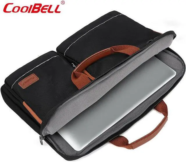 Alt view image 5 of 7 - Laptop Sleeve Shoulder Bag Case 15.6 Inch Computer Carrying Briefcase Compatible withMacBook Pro 15.4, New MacBook Pro 16 M1 Pro/Max, 15-15.6 Inch Microsoft Hp Lenovo Dell Acer Chromebook, Grey