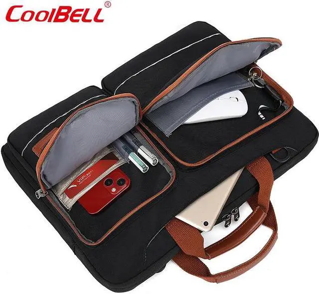 Alt view image 4 of 7 - 360 Protective Laptop Shoulder Bag for 15.6 Inch Acer Aspire 3/5/7 Laptop, HP Pavilion 15.6, Dell Inspiron 15 3000, 15.6 ASUS ROG Zephyrus, 2020 New Dell XPS 17, Waterproof Accessory Case, Black