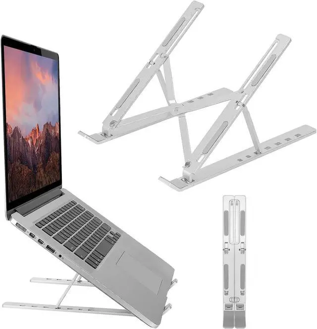 Main image of Laptop Stand for Desk 6-Angle Adjustable | Ergonomic Foldable Aluminum Laptop Holder | Anti-Slip Portable Computer Stand Laptop Riser for MacBook iPad Tablet Laptop 9-15.6 Inch | Silver