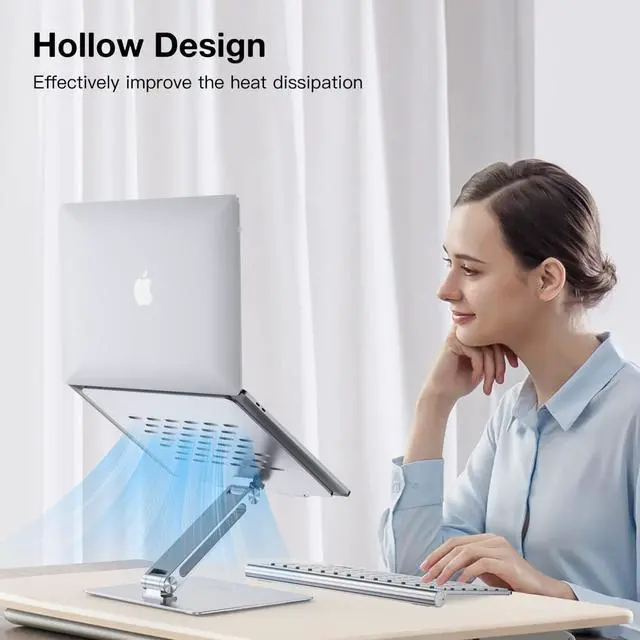 Alt view image 5 of 7 - Adjustable Laptop Stand for Desk,Portable Laptop Stand, Foldable Computer Stand for MacBook Pro Air Dell Hp More 10-17.3 inch Laptops
