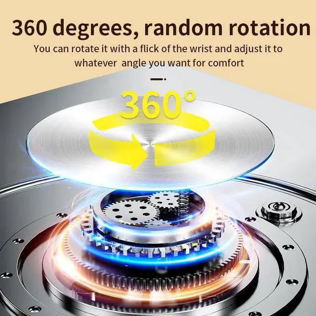 Alt view image 7 of 7 - Swivel Adjustable Laptop Stand, 360° Rotating of Aluminum Laptop Stand for Desk, Laptop Riser with Mechanical Sound, Laptop Computer Stand Compatible with 10-17.3 inch Laptop, Gray