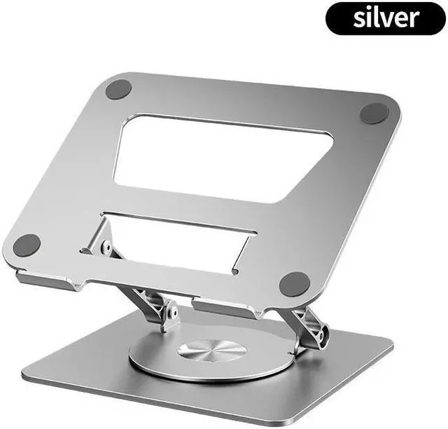 Main image of Foldable Swivel Adjustable Laptop Stand , Ergonomic Laptop Riser for Collaborative Work, Dual Rotary Shaft Fully Foldable for Easy Storage, Fits MacBook / All Laptops up to 17.3 inches,Silver