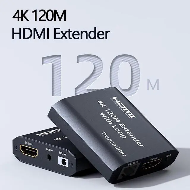 Main image of LUOM HDMI Over Ethernet Extender Over CAT5e/CAT6/CAT7 Cable 4K @ 30Hz - Upto 394 FT - Supports & 3D, HD Audio