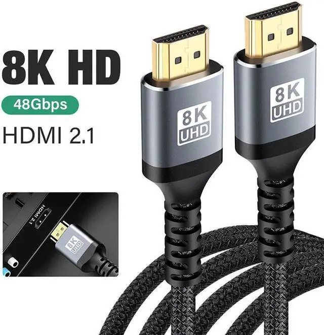 Main image of LUOM 8K HDMI 2.1 Cable 3.3FT, Male HDMI to Male HDMI High Speed Cord, Supports 48Gbps High Speed 3D 8K60 4K120 144Hz, eARC HDR10, HDCP 2.2/2.3 Dolby, VRR,for Fire TV/Roku TV/PS5/Xbox X/Switch