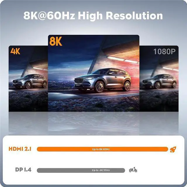 Alt view image 4 of 7 - 8K USB-C KVM Switch  - 8K 60Hz USB-C HDMI/DP KVM Switch 2 Port 100W PD for 2 Computers 1 Monitor and 3.5mm Audio, 3 USB Ports to Share Mouse, Keyboard or Other USB Devices