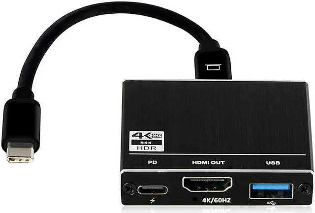 Main image of 3 in 1 USB C Adapter with 4K 60Hz HDMI, 100W PD, USB A 3.0 for MacBook Pro/Air, Hub Multiport Adapter, Type C Hub for Laptops and Other USB C Devices, for Compatible with Nintendo Switch MacBook