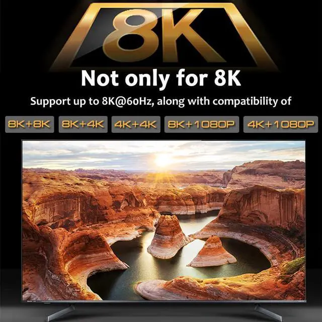 Alt view image 2 of 7 - 8K@60Hz HDMI Switch 5 in 1 Out w/IR Remote Control, 5 Port Switcher Selector Box for Xbox Nintendo PS5 PS4 TV Fire Stick Supports Ultra HD Dolby Vision, 48Gbps, HDR10, HDCP 2.3 & 3D - OZ8Q5