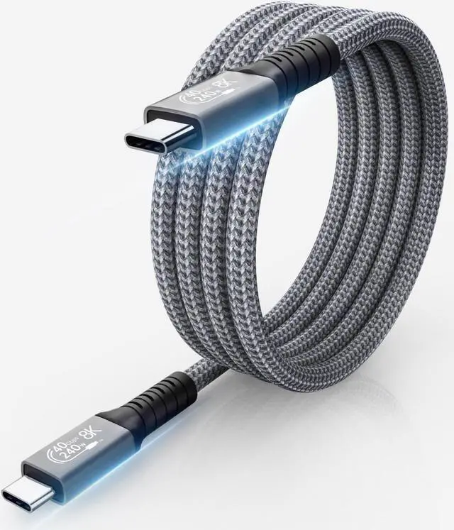 Main image of Thunderbolt 4 Cable 4 ft, Supports 8K Display/40Gbps Data Transfer/240W Charging USB C to USB C Cable, for iPhone 15Pro/15ProMax, MacBooks, iPad Pro, Hub, Docking (Intel Thunderbolt Certified)