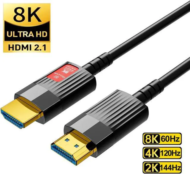 Main image of 8K HDMI Cable Fiber Optic HDM1 2.1 (16ft) Ultra High Speed 48Gbps, Supports 8K@60Hz, 4K@120Hz, Dynamic HDR, eARC, Compatible RTX3090, Xbox Series X, PS5, UHD SUHD TV, 164 Feet / 50M