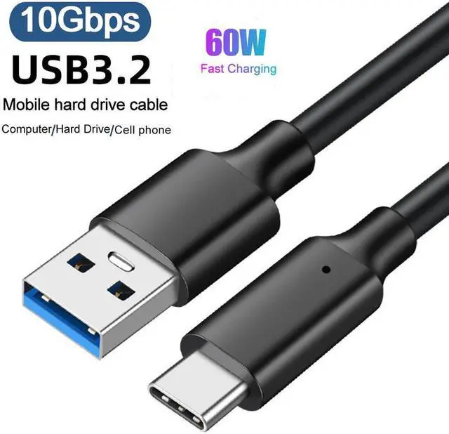 Main image of 2-Pack USB3.2 Gen 2 USB A to C Cable,USB C Charger Cable 10FT, with 10Gbps Data Transfer, 3A Fast Charging,for iPhone15/15Pro/15Plus/15ProMax/MacBook Pro/Air, iPad Pro, SSD,Hard Drives