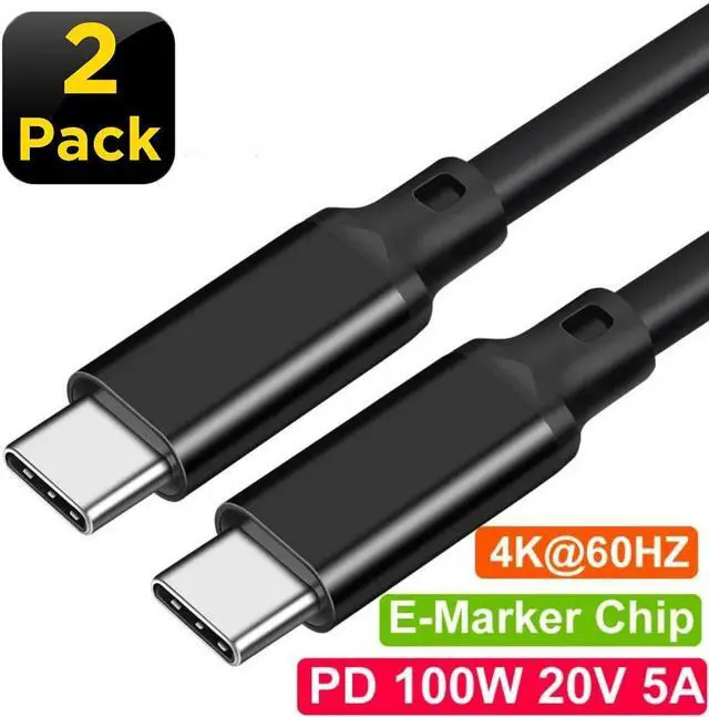 Main image of 20Gbps USB 3.2 Gen 2X2 USB C to USB C Cable (1.6ft , 2 Pack) , (100W/5A) Fast Charge, 4K 60Hz HDR Monitor Video for Samsung, iPad Mini, MacBook Pro 2020 , Switch, SSD,Hard Drives