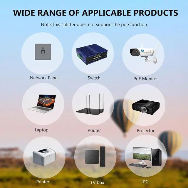 Alt view image 4 of 7 - Ethernet Splitter 1 to 3 RJ45 Network Adapter, Suitable Super Cat5/5e/6/7/8, Cmpatible with ADSL/Hubs/TVs/Set-top Boxes/Routers/Wireless Devices/ Computers (3 Devices Surf Internet Simultaneously)