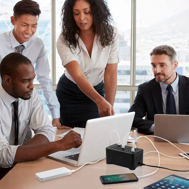 Alt view image 6 of 6 - Multiple Chargers USB Charging Station, 30-Port 150W 30A Desktop USB Charging Station for Hotels, Schools, Shops, Shopping malls and Travel - Black