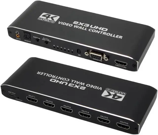 Main image of Video Wall Controller 2x3 4K 3840x2160@30Hz Processor HDMI 1.4 HDCP 1.4 Support 14 Display Modes - 1x1, 1x2, 1x3, 1x4, 1x5,1x6, 2x1, 2x2, 2x3, 3x1, 3x2, 4x1,5x1, 6x1 with 1 Input 6 Output with RS232