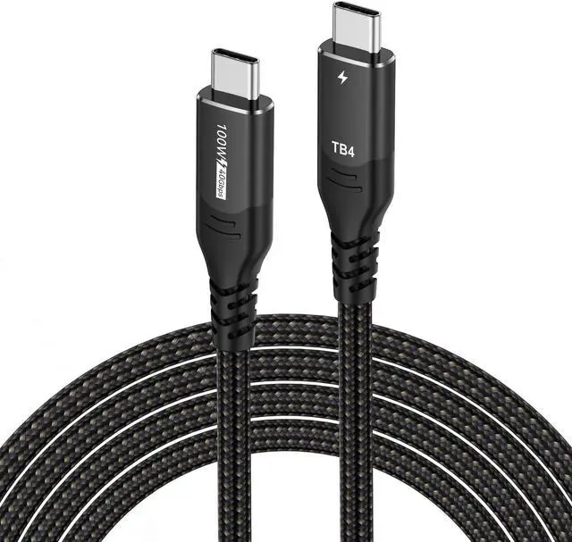 Main image of 100W USB4 Cable, USB C to USB C Cable Fast Charging Compatible Thunderbolt 4/3 Cable, Support 8K/5K@60Hz & 40Gbps Data Transfer for MacBook Pro/Air Samsung S22 eGPU Docking GaN Charger 1.6FT