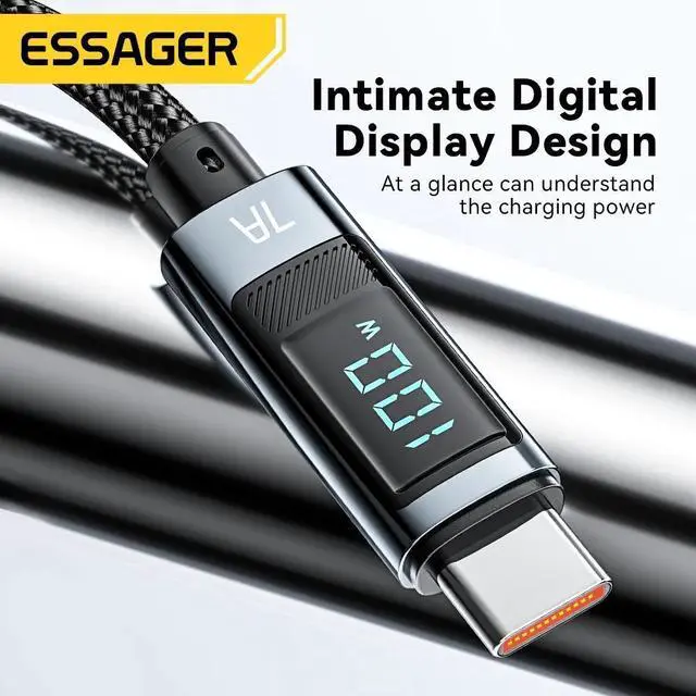 Alt view image 6 of 7 - LUOM 100W USB A to USB C Cable, 7A 100W PD QC 4.0 Type C to Type C Cable Super Fast Charging USB C Cable(6.6ft, Black, 1 Pack)