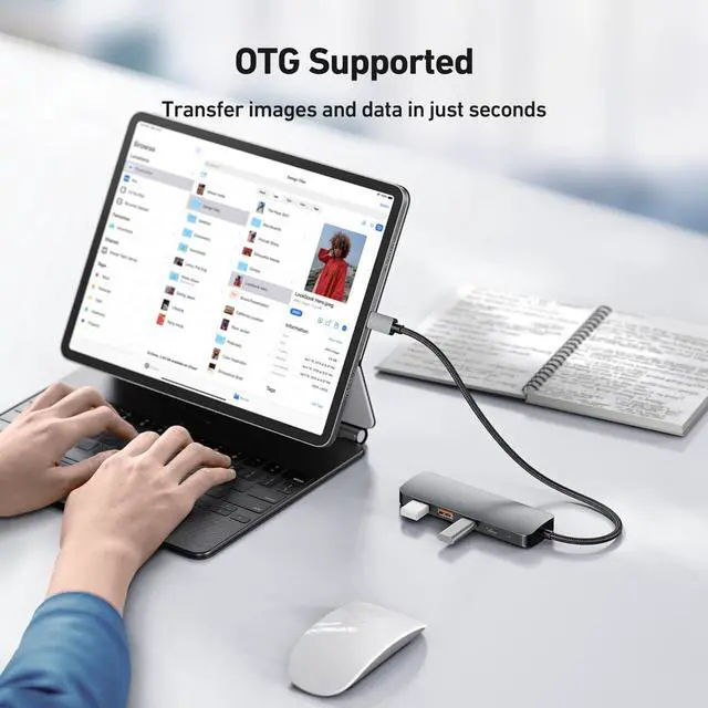 Alt view image 3 of 7 - LUOM 4-Port USB C 3.2 Hub, USB-C 3.2 Extender Adapter with 2*USB A 3.2 & 2*USB C 3.2 Ports, 10Gbps High Speed USB C Multiport Splitter for MacBook Air/Pro, iPhone 15, iPad Pro, Surface and More