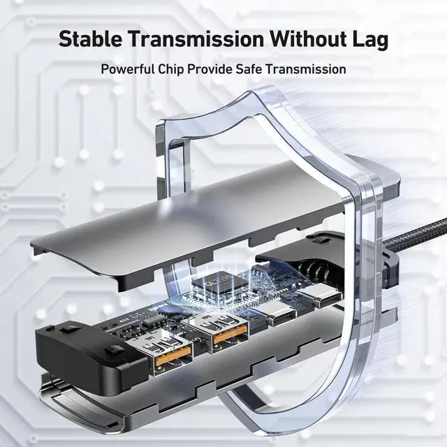 Alt view image 5 of 7 - LUOM 4-Port USB C 3.2 Hub, USB-C 3.2 Extender Adapter with 2*USB A 3.2 & 2*USB C 3.2 Ports, 10Gbps High Speed USB C Multiport Splitter for MacBook Air/Pro, iPhone 15, iPad Pro, Surface and More