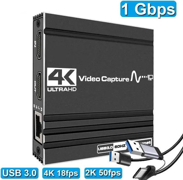 Main image of LUOM USB3.0 4K60 HDMI Video Capture Card, 1080P 60FPS HD Game Capture Device Cam Link with HDMI Passthrough Work with Xbox PS5 PS4 Switch DSLR for OBS Twitch Live Streaming and Recording