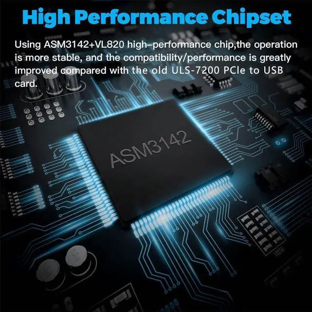 Alt view image 4 of 7 - LUOM 7 Ports PCI-E to USB 3.0 HUB(2X USB C - 5X USB A 3.0) PCI Express Expansion Card Adapter 5Gbps for Motherboard