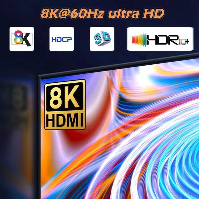 Alt view image 3 of 7 - LUOM 8K@60Hz HDMI Splitter 1 in 3 Out, 4K@120Hz HDMI 2.1 Splitter 1 in to 3 Identical Outputs for Dual Monitors,Support EDID, HDCP2.3, VRR ALLM,48Gbps,3D,Dol-by Vision