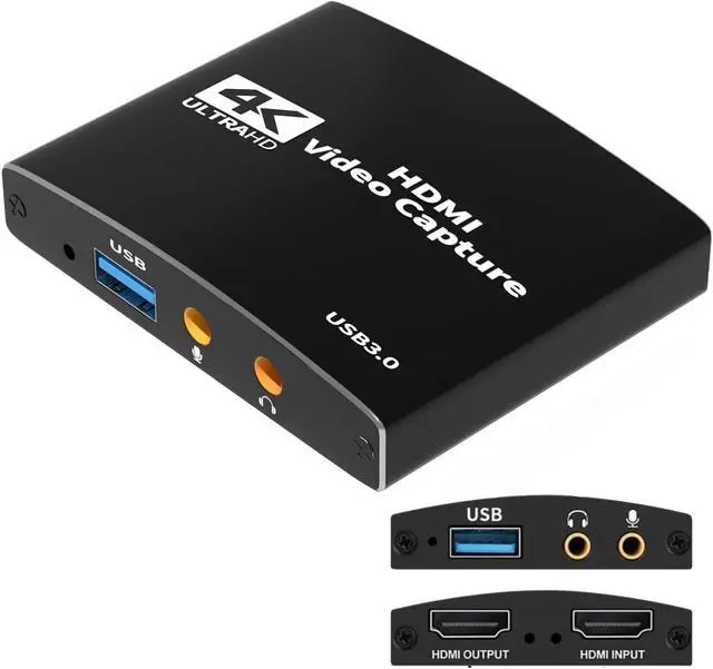 Main image of LUOM 4K Video Capture Device Video Capture Card 1080P 60fps, Dongle HDMI-compatible to USB for Game Record Live Streaming Broadcast Support 4K@60Hz HDMI Passthrough