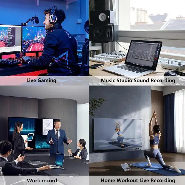 Alt view image 6 of 7 - LUOM 4K Video Capture Device Video Capture Card 1080P 60fps, Dongle HDMI-compatible to USB for Game Record Live Streaming Broadcast Support 4K@60Hz HDMI Passthrough