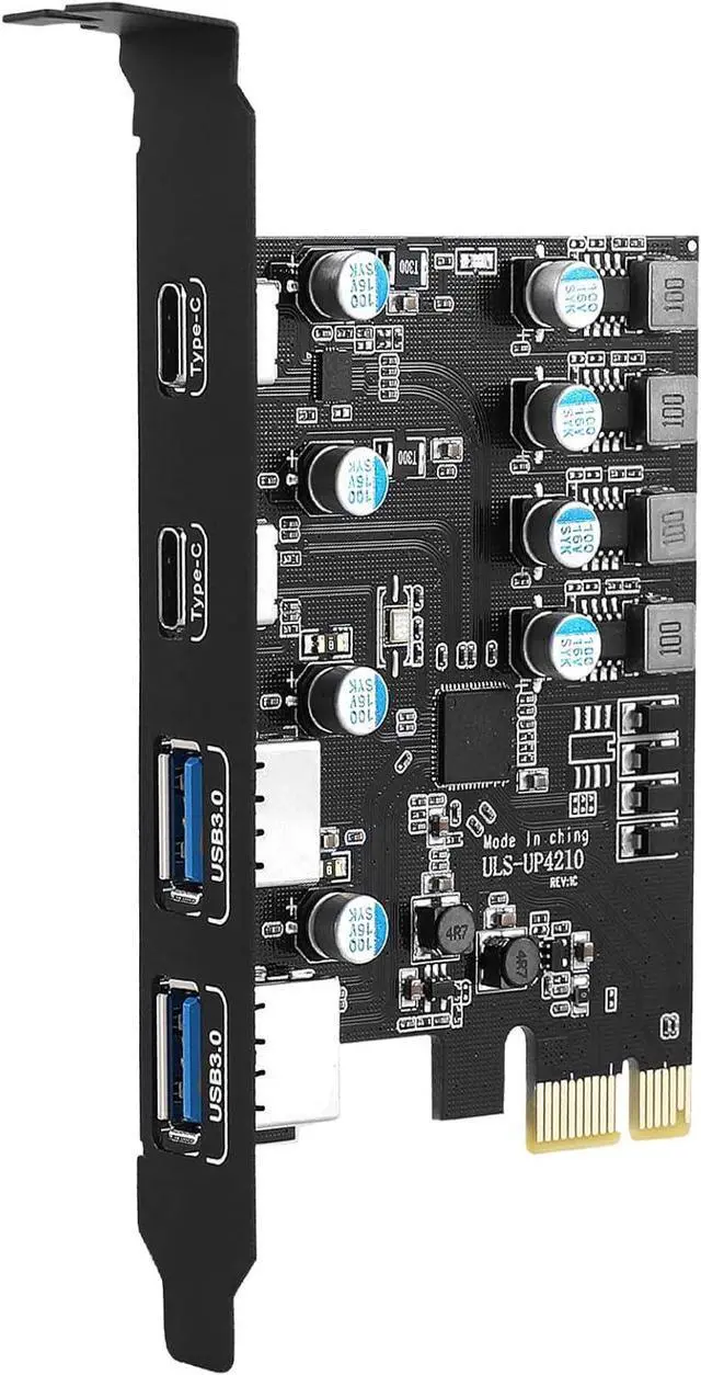 Main image of LUOM 4 Ports PCIE USB 3.0 Card Super Speed 5Gbps PCI Express (PCIe) Expansion Card for Windows 11/10/8.1/8/7/Vista/XP - (2X Type USB C - 2 USB A)