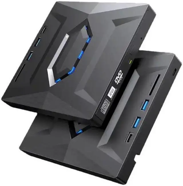 Main image of LUOM External CD DVD Drive, USB 3.0 Optical Disc Drive, SD Card Reader USB 3.0 Hub, CD DVD Burner Writer Reader Player for Laptop MacBook iMac Desktop PC Windows 11/10/8/7/XP Linux Mac OS