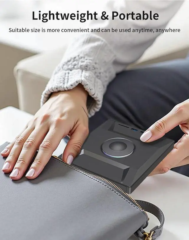 Alt view image 7 of 7 - LUOM 7 in 1 External CD/DVD Drive for Laptop, Portable DVD Player for Laptop with SD/TF Port, External DVD Drive with USB 3.0/Type C, CD Drive USB for Laptop MacBook PC Windows 11/10/8/7 Linux Mac OS