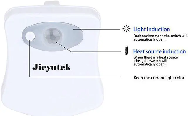 Alt view image 4 of 8 - LUOMs 2 Pcs Toilet LED Night Light,  TL01 Human Bodies Induced Sensor Auto Motion Activated, 8 Colors Changing Night Light Toilet Bowl Light