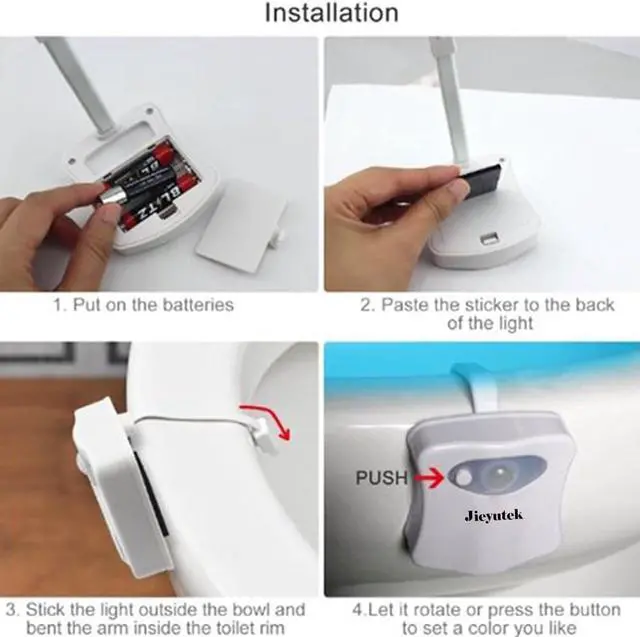 Alt view image 6 of 8 - LUOMs 2 Pcs Toilet LED Night Light,  TL01 Human Bodies Induced Sensor Auto Motion Activated, 8 Colors Changing Night Light Toilet Bowl Light