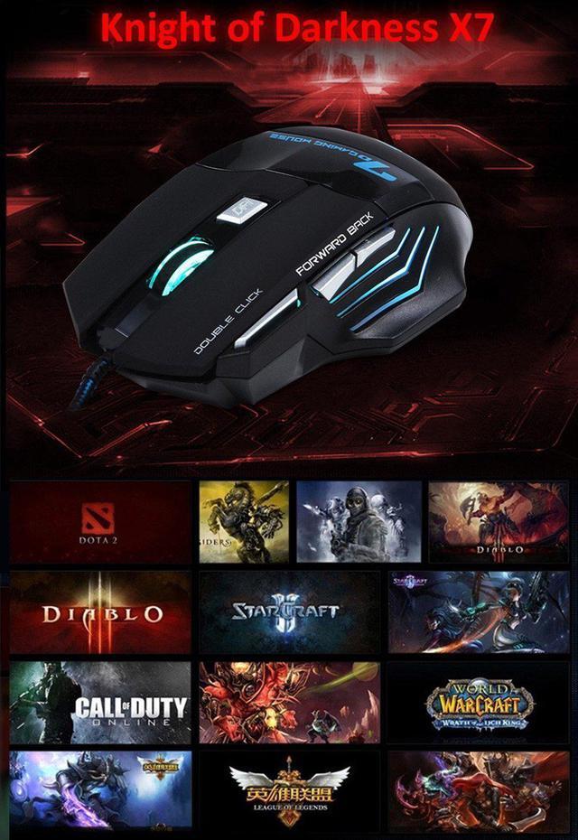 Alt view image 5 of 7 - ESTONE Professional Wired Gaming Mouse, X7 Gaming Mice 7 Button 5500 DPI LED Optical USB Gamer Computer Mouse Mice Cable Mouse  for Pro Game Notebook, Laptop, PC, Computer