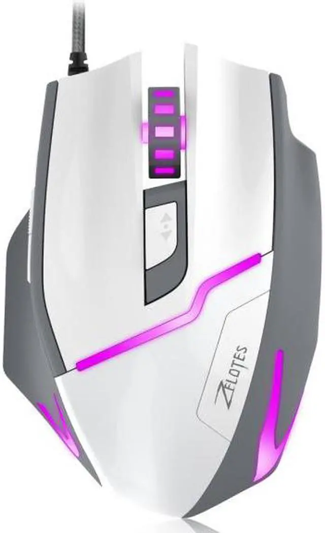 Alt view image 4 of 5 - Zelotes Gaming Mouse [7200 DPI Adjustable High Precision]Ergonomic [Braided Wire] Optical Gaming Mouse [Fire Button] 7 Buttons Mice for PC/Laptop/Mac,[7 LED Breath Lights],Gaming Mice for Pro Gamer