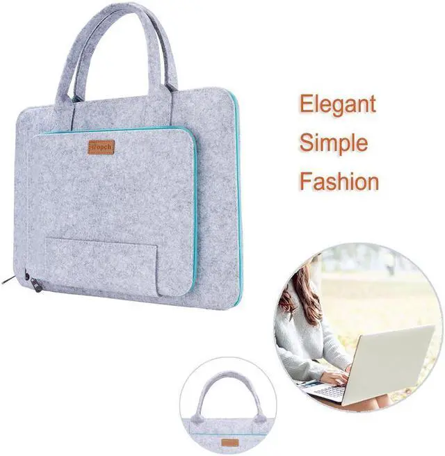 Alt view image 6 of 7 - Wellhouse Felt Notebook Case Macbook Sleeve Laptop Carrying Bag Handbag Briefcase For 15-15.6 Inch Tablet PC/Apple Macbook/ Chromebook/ Acer/ Asus/ Dell/ Lenovo/ HP/ Samsung/ Sony/ Toshiba Laptop Bue