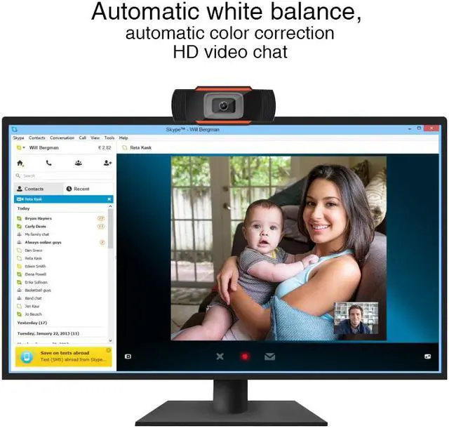 Alt view image 2 of 7 - Jieyuteks Computer 12 MP HD Webcam Video Webcam Web Camera Built-in Sound Absorption Microphone For Computer PC Laptop Skype MSN Real-time Video Calls Video Meeting