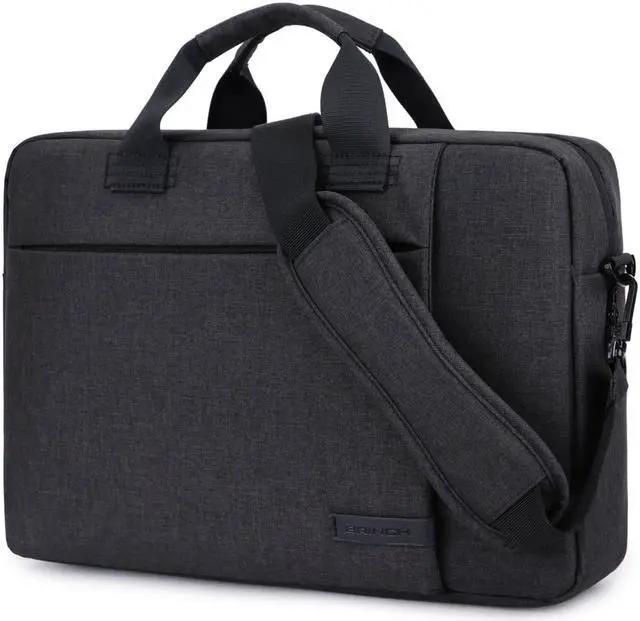 Main image of BRINCH Laptop Bag 13.3 Inch, Stylish Fabric Laptop Messenger Shoulder Bag Case Briefcase for 13 - 13.3 Inch Laptop / Notebook / MacBook / Ultrabook / Chromebook Computers (Black)