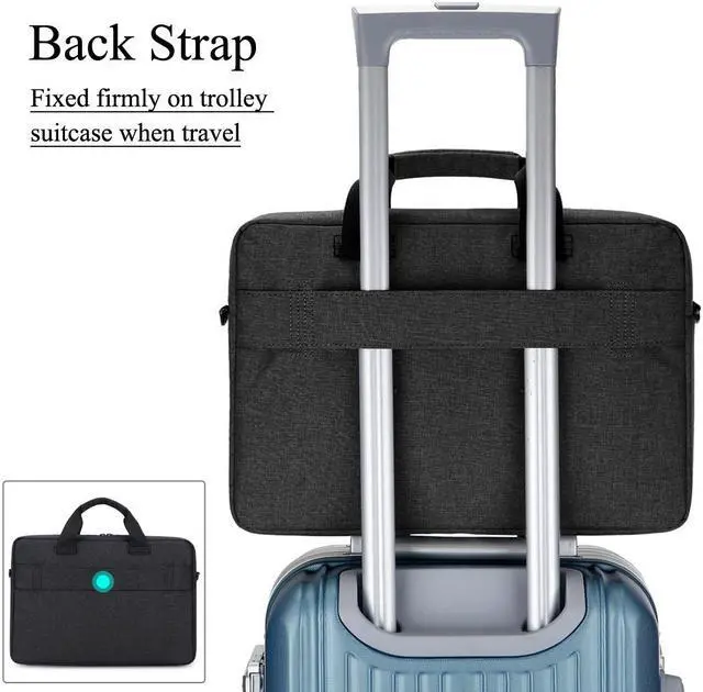 Alt view image 6 of 7 - BRINCH Laptop Bag 13.3 Inch, Stylish Fabric Laptop Messenger Shoulder Bag Case Briefcase for 13 - 13.3 Inch Laptop / Notebook / MacBook / Ultrabook / Chromebook Computers (Black)