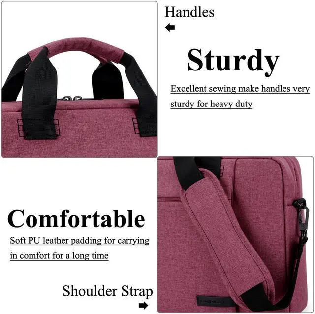 Alt view image 7 of 7 - BRINCH Laptop Bag 13.3 Inch, Stylish Fabric Laptop Messenger Shoulder Bag Case Briefcase for 13 - 13.3 Inch Laptop / Notebook / MacBook / Ultrabook / Chromebook Computers (Red)