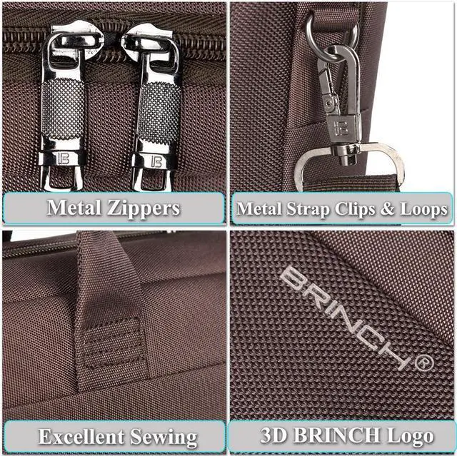 Alt view image 6 of 7 - BRINCH BW203 15-15.6Inch Laptop Bags Notebook Case riefcase Handbag for 15 - 15.6 Inch Laptop / Notebook / MacBook / Ultrabook (Brown)