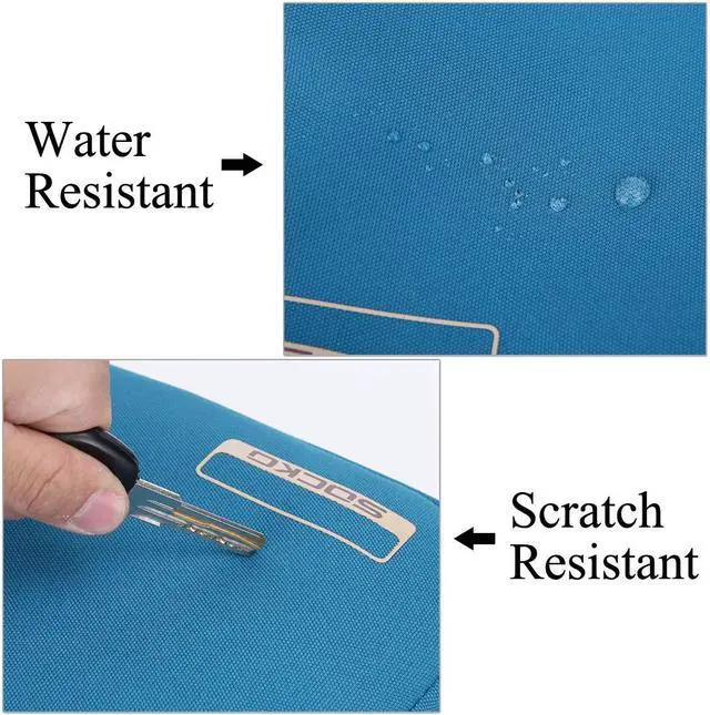 Alt view image 6 of 7 - SOCKO 17.3 Inch Laptop Backpack with Side Handle and Shoulder Strap,Travel Bag Hiking Knapsack Rucksack College Student Shoulder Back Pack for Up to 17.3 Inches Laptop Notebook Computer, Gray + Blue