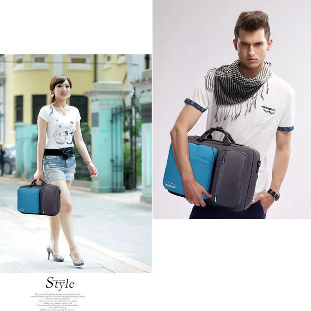 Alt view image 7 of 7 - SOCKO 17.3 Inch Laptop Backpack with Side Handle and Shoulder Strap,Travel Bag Hiking Knapsack Rucksack College Student Shoulder Back Pack for Up to 17.3 Inches Laptop Notebook Computer, Gray + Blue