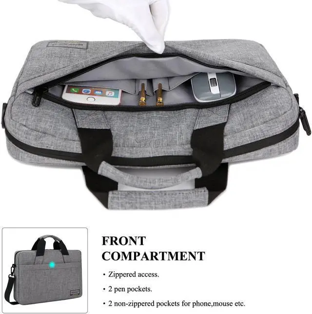 Alt view image 5 of 8 - BRINCH 13.3 Inch Stylish Lightweight Business Laptop Shoulder Messenger Bag Briefcase Sleeve Case for 13 - 13.3 Inches Laptop / Notebook / MacBook / Ultrabook / Chromebook Computers,Gray