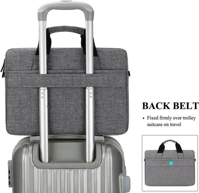 Alt view image 7 of 8 - BRINCH 13.3 Inch Stylish Lightweight Business Laptop Shoulder Messenger Bag Briefcase Sleeve Case for 13 - 13.3 Inches Laptop / Notebook / MacBook / Ultrabook / Chromebook Computers,Gray