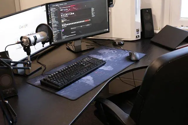Alt view image 2 of 7 - LUOM Extended XXXL Gaming Mouse Pad - 35.4"x15.7"x0.08" Dimension - Portable with Extended XXXL Size - Non-slip Rubber Base - Special Treated Textured Weave with Precision Control (worldmap)