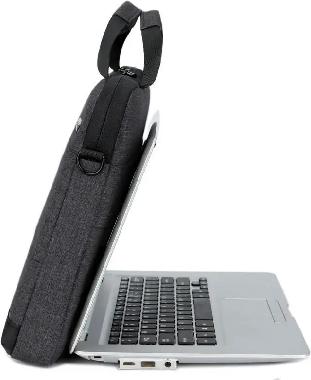 Alt view image 7 of 7 - BRINCH 13.3 Inch Laptop Shoulder Bag,Classic Lightweight Slim Portable Laptop Messenger Sleeve Case for Work / Travel,Fits 13 - 13.3 Inches Laptop / Notebook / MacBook / Ultrabook Computer,Black