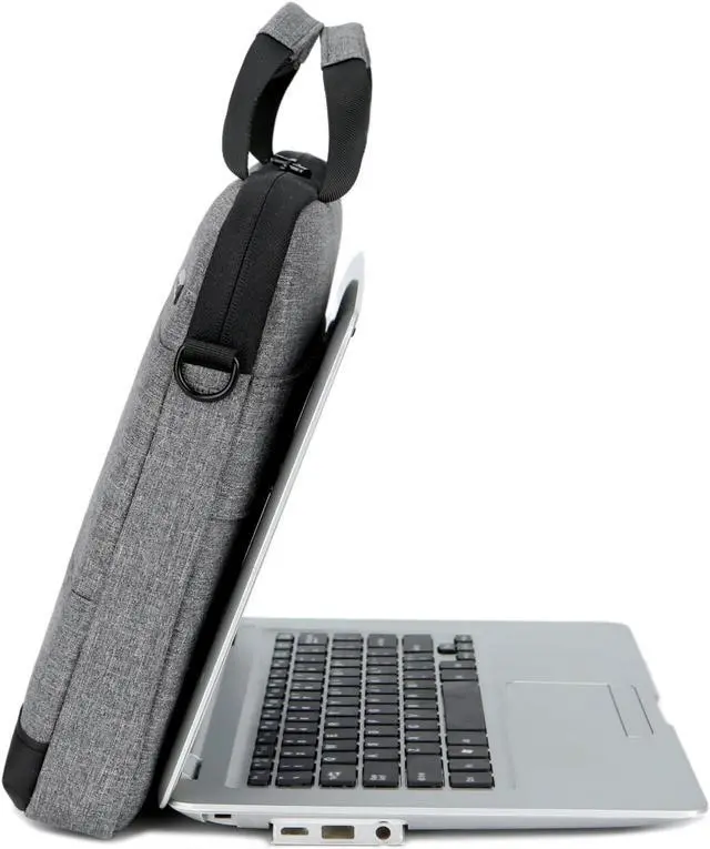 Alt view image 7 of 7 - BRINCH 13.3 Inch Laptop Shoulder Bag,Classic Lightweight Slim Portable Laptop Messenger Sleeve Case for Work / Travel,Fits 13 - 13.3 Inches Laptop / Notebook / MacBook / Ultrabook Computer,Gray