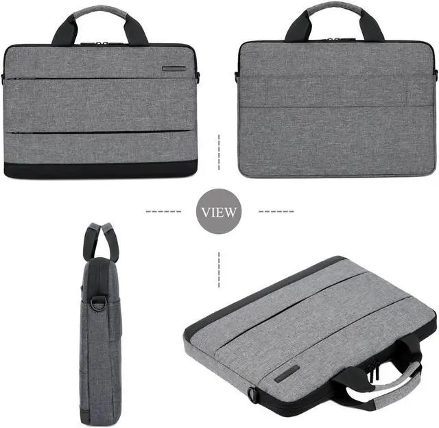 Alt view image 3 of 7 - BRINCH 13.3 Inch Laptop Shoulder Bag,Classic Lightweight Slim Portable Laptop Messenger Sleeve Case for Work / Travel,Fits 13 - 13.3 Inches Laptop / Notebook / MacBook / Ultrabook Computer,Gray